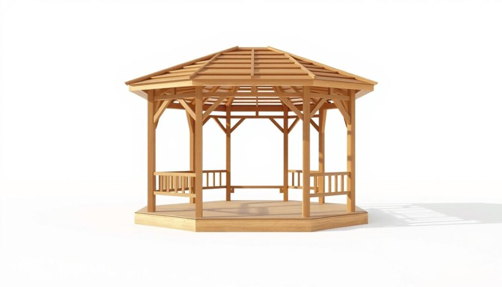 A minimalist, architectural illustration depicting the current legal regulations regarding garden pavilions. Set against a clean, white background, the image showcases a detailed 3D model of a simple, wooden gazebo structure, meticulously rendered with realistic lighting and shadows to convey its physicality. The structure is shown from a slightly elevated, three-quarter angle, allowing for a comprehensive view of its design elements and construction. The overall mood is one of clarity and informative precision, subtly hinting at the legal frameworks that govern the construction and placement of such garden structures. A minimalist, architectural illustration depicting the current legal regulations regarding garden pavilions. Set against a clean, white background, the image showcases a detailed 3D model of a simple, wooden gazebo structure, meticulously rendered with realistic lighting and shadows to convey its physicality. The structure is shown from a slightly elevated, three-quarter angle, allowing for a comprehensive view of its design elements and construction. The overall mood is one of clarity and informative precision, subtly hinting at the legal frameworks that govern the construction and placement of such garden structures.