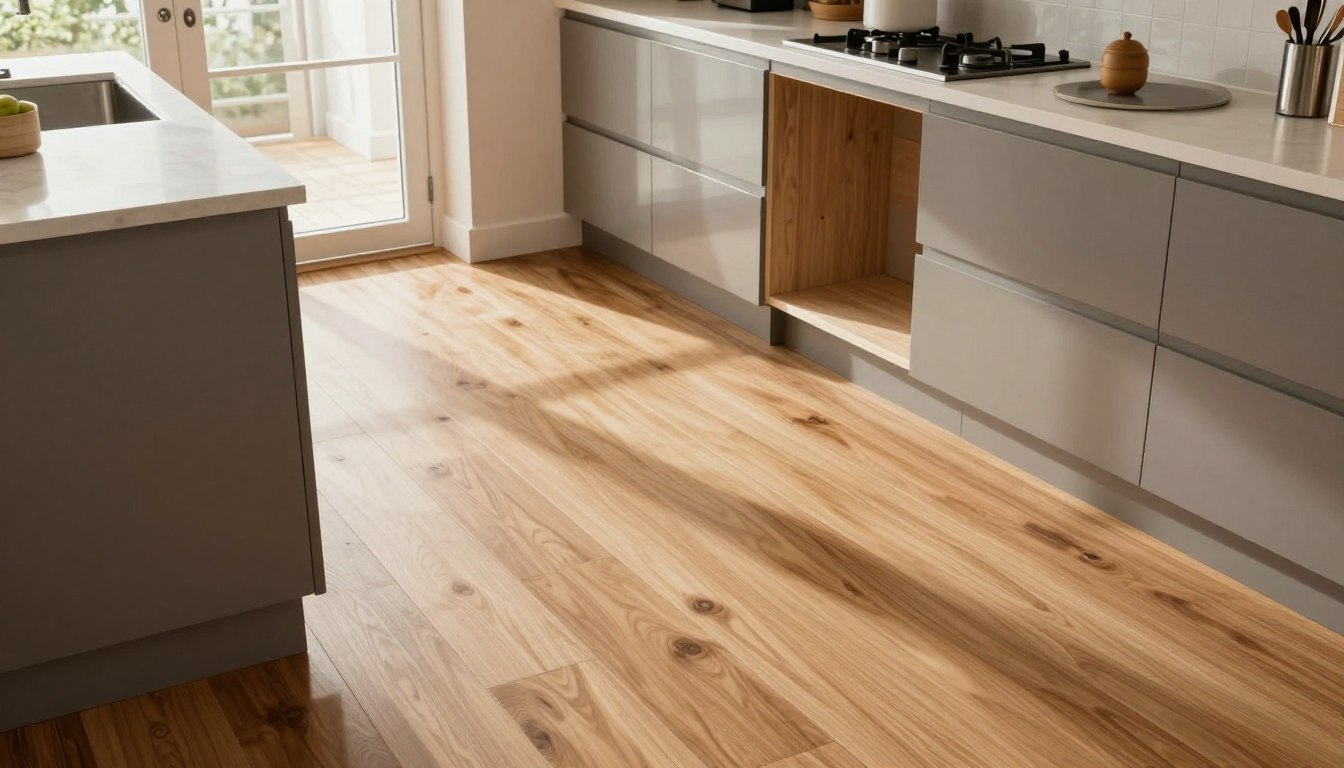 Czy układać panele pod szafkami w kuchni