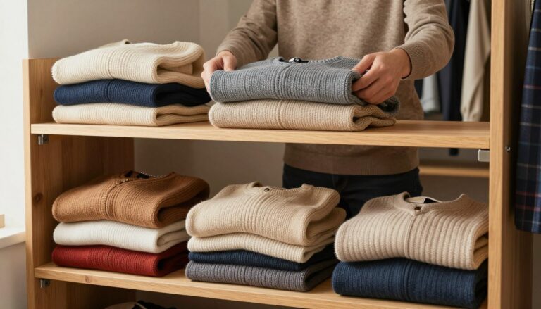 Jak składać swetry w szafie